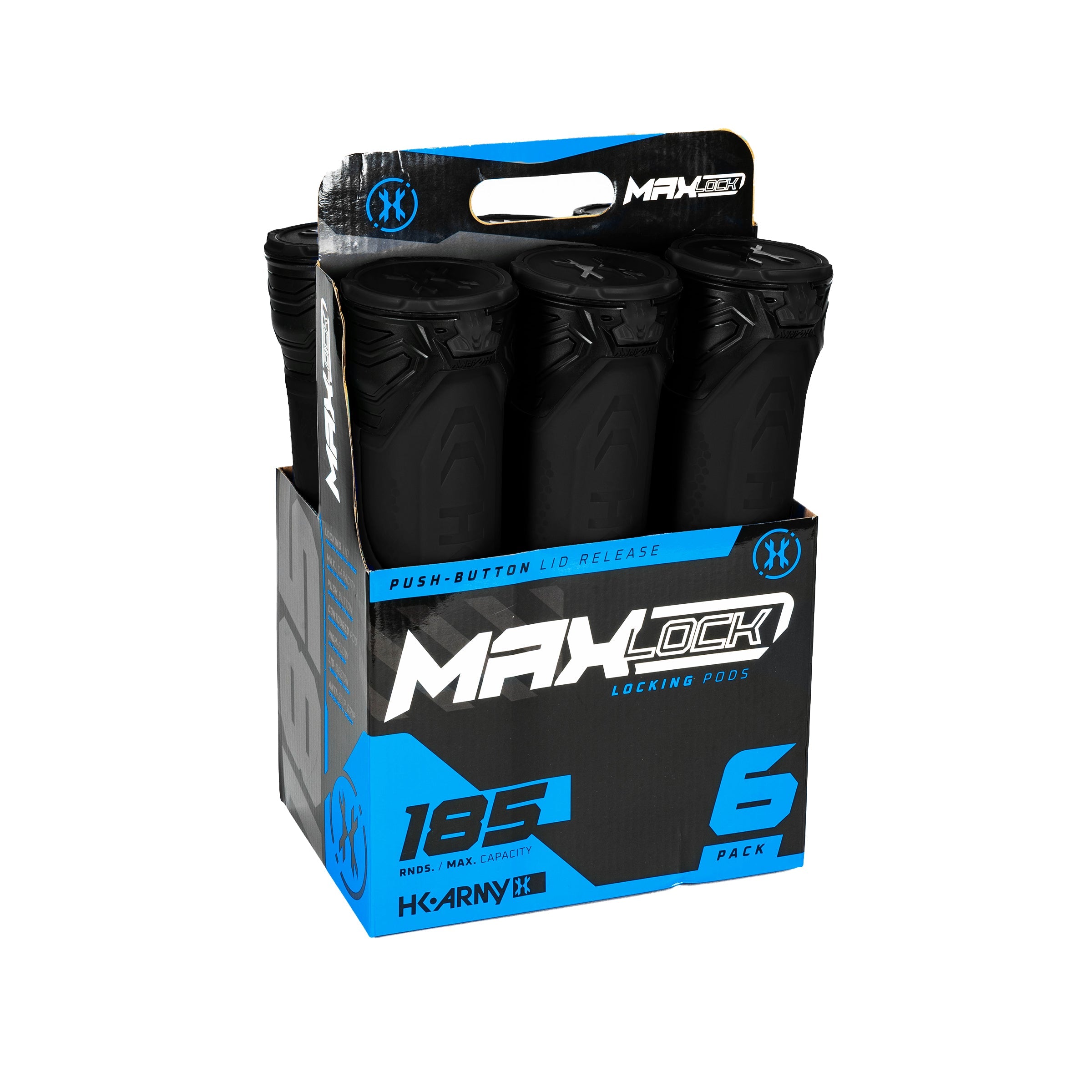 MaxLock Pods - Lock Lid 185 Rounds - Stealth 6-Pack